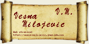 Vesna Milojević vizit kartica